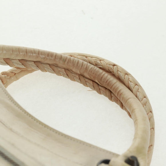 BALENCIAGA City Hand Bag Leather 2way White 115748 Auth 153799V