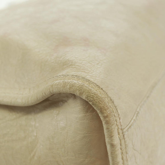 BALENCIAGA City Hand Bag Leather 2way White 115748 Auth 153799V