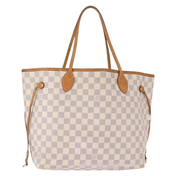 LOUIS VUITTON Damier Azur Neverfull MM Tote Bag N41605 LV Auth 153808