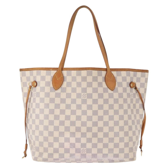 LOUIS VUITTON Damier Azur Neverfull MM Tote Bag N41605 LV Auth 153808
