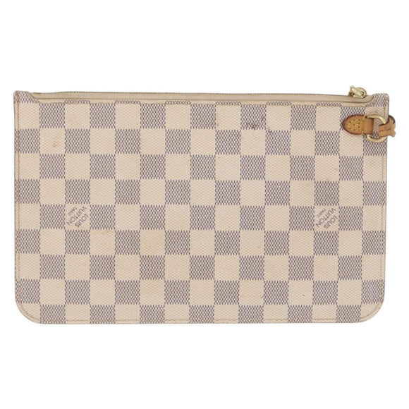 LOUIS VUITTON Damier Azur Neverfull MM Pouch LV Auth 153809
