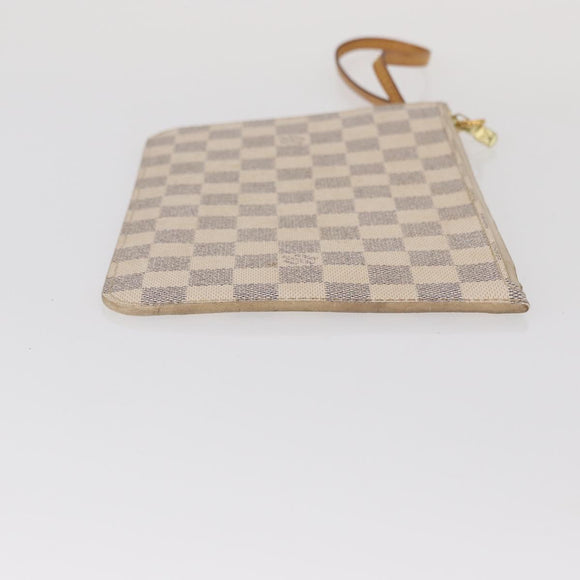LOUIS VUITTON Damier Azur Neverfull MM Pouch LV Auth 153809