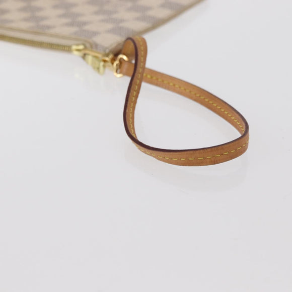 LOUIS VUITTON Damier Azur Neverfull MM Pouch LV Auth 153809