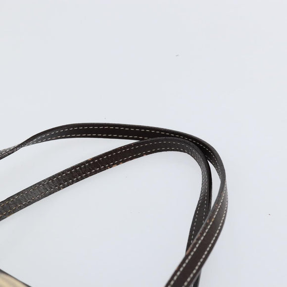 BURBERRY Nova Check Blue Label Tote Bag Canvas Beige Silver Auth 153811