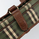 Burberrys Nova Check Shoulder Bag PVC Green Gold Auth 153812-10