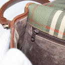 Burberrys Nova Check Shoulder Bag PVC Green Gold Auth 153812-22