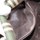 Burberrys Nova Check Shoulder Bag PVC Green Gold Auth 153812-12