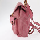 GUCCI Bamboo Backpack Suede Pink Gold 003 2058 0016 Auth 153813-4
