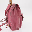 GUCCI Bamboo Backpack Suede Pink Gold 003 2058 0016 Auth 153813-5