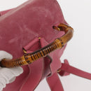 GUCCI Bamboo Backpack Suede Pink Gold 003 2058 0016 Auth 153813-7