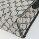 GUCCI GG Supreme Sherry Line Hand Bag PVC Navy Gold Auth 153814-10