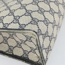 GUCCI GG Supreme Sherry Line Hand Bag PVC Navy Gold Auth 153814-11