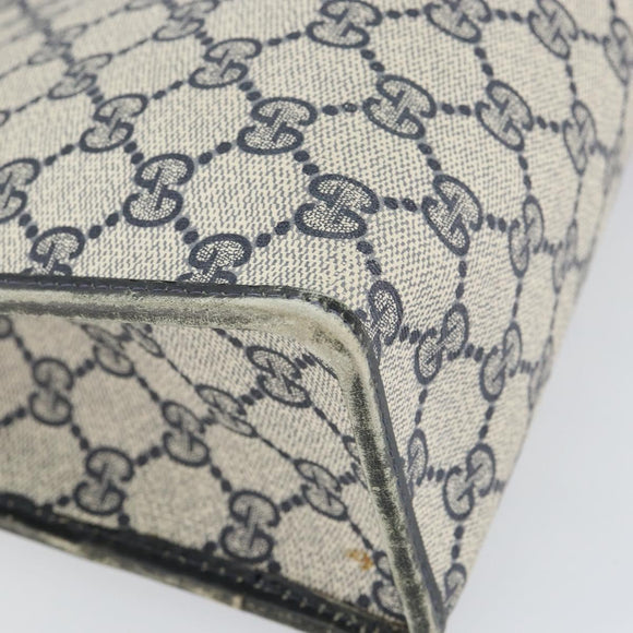 GUCCI GG Supreme Sherry Line Hand Bag PVC Navy Gold Auth 153814