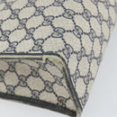 GUCCI GG Supreme Sherry Line Hand Bag PVC Navy Gold Auth 153814-13