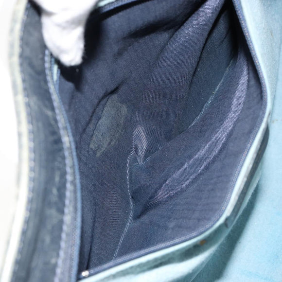 GUCCI GG Supreme Sherry Line Hand Bag PVC Navy Gold Auth 153814