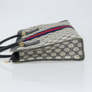GUCCI GG Supreme Sherry Line Hand Bag PVC Navy Gold Auth 153814-5