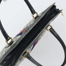 GUCCI GG Supreme Sherry Line Hand Bag PVC Navy Gold Auth 153814-6