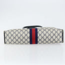 GUCCI GG Supreme Sherry Line Hand Bag PVC Navy Gold Auth 153814-9