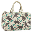 GUCCI GG Supreme Hand Bag PVC White gold 189895 Auth 153815-1