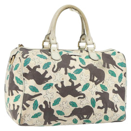 GUCCI GG Supreme Hand Bag PVC White gold 189895 Auth 153815