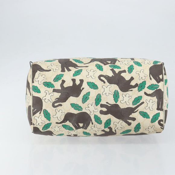 GUCCI GG Supreme Hand Bag PVC White gold 189895 Auth 153815