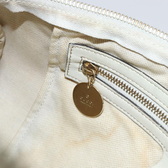 GUCCI GG Supreme Hand Bag PVC White gold 189895 Auth 153815