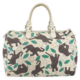 GUCCI GG Supreme Hand Bag PVC White gold 189895 Auth 153815 - 0