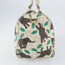 GUCCI GG Supreme Hand Bag PVC White gold 189895 Auth 153815-3