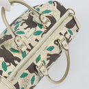 GUCCI GG Supreme Hand Bag PVC White gold 189895 Auth 153815-6