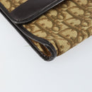 Christian Dior Trotter Canvas Chain Shoulder Bag Brown Gold Auth 153817-11