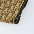 Christian Dior Trotter Canvas Chain Shoulder Bag Brown Gold Auth 153817-12