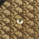 Christian Dior Trotter Canvas Chain Shoulder Bag Brown Gold Auth 153817-15