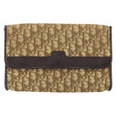 Christian Dior Trotter Canvas Chain Shoulder Bag Brown Gold Auth 153817-2