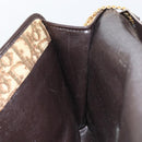 Christian Dior Trotter Canvas Chain Shoulder Bag Brown Gold Auth 153817-20