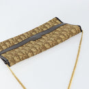 Christian Dior Trotter Canvas Chain Shoulder Bag Brown Gold Auth 153817-6
