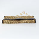 Christian Dior Trotter Canvas Chain Shoulder Bag Brown Gold Auth 153817-9