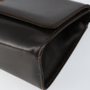 Salvatore Ferragamo Gancini Shoulder Bag Leather Dark Brown Gold Auth 153818-9