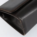 Salvatore Ferragamo Gancini Shoulder Bag Leather Dark Brown Gold Auth 153818-14