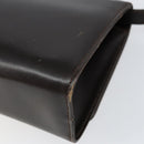 Salvatore Ferragamo Gancini Shoulder Bag Leather Dark Brown Gold Auth 153818-15