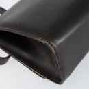 Salvatore Ferragamo Gancini Shoulder Bag Leather Dark Brown Gold Auth 153818-16