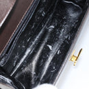 Salvatore Ferragamo Gancini Shoulder Bag Leather Dark Brown Gold Auth 153818-10