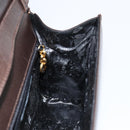 Salvatore Ferragamo Gancini Shoulder Bag Leather Dark Brown Gold Auth 153818-19