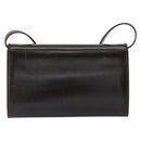 Salvatore Ferragamo Gancini Shoulder Bag Leather Dark Brown Gold Auth 153818-2