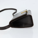 Salvatore Ferragamo Gancini Shoulder Bag Leather Dark Brown Gold Auth 153818-4