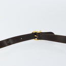 Salvatore Ferragamo Gancini Shoulder Bag Leather Dark Brown Gold Auth 153818-8