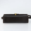 Salvatore Ferragamo Gancini Shoulder Bag Leather Dark Brown Gold Auth 153818-5