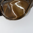 Salvatore Ferragamo Gancini Hand Bag Enamel Bronze Silver Auth 153819-14