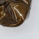 Salvatore Ferragamo Gancini Hand Bag Enamel Bronze Silver Auth 153819-16