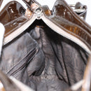 Salvatore Ferragamo Gancini Hand Bag Enamel Bronze Silver Auth 153819-20