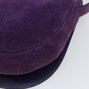 CELINE Shoulder Bag Suede Purple Gold Auth 153820-16